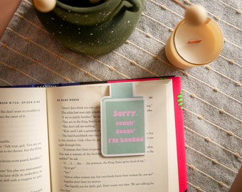 Sorry I’m Booked Magnetic Bookmark | Bookish Gifts, Book Worm, Book Gifts, Handmade Bookmark Gift, Cardstock Bookmarks