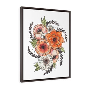 Smitten -Fine Art Print/Vertical Framed Premium Gallery Wrap Canvas by Rachel Tucker/Bedroom Art/ Office Wall Art print/ Floral Canvas Print