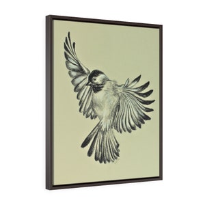Flutter-Fine Art Print/Vertical Framed Premium Gallery Wrap Canvas by Rachel Tucker/Bedroom Art/ Office Wall Art print/ feather drawing/Bird