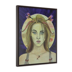 Sagittarius -Fine Art Print/Vertical Framed Premium Gallery Wrap Canvas by Rachel Tucker-Zodiac Goddess Series/Bedroom Art Office Wall print