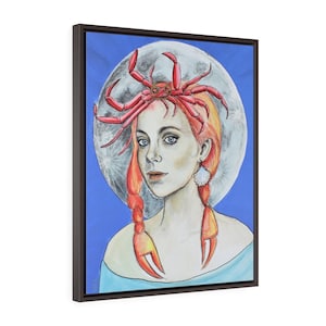 Cancer -Fine Art Print/Vertical Framed Premium Gallery Wrap Canvas by Rachel Tucker-Zodiac Goddess Series/Bedroom Art/ Office Wall Art print