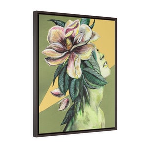 Goddess of Green -Fine Art Print/Vertical Framed Premium Gallery Wrap Canvas by Rachel Tucker/Bedroom Art/ Office Wall Art print/ Magnolia
