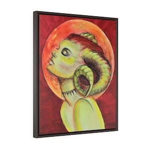 Aries -Fine Art Print/Vertical Framed Premium Gallery Wrap Canvas by Rachel Tucker-Zodiac Goddess Series/Bedroom art/ Office Wall Art print