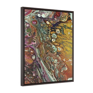 A Happy Place -Fine Art Print/Vertical Framed Premium Gallery Wrap Canvas by Rachel Tucker/Bedroom Art/ Office Wall Art print/ Pour Painting