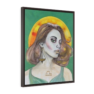 Libra-Fine Art Print/Vertical Framed Premium Gallery Wrap Canvas by Rachel Tucker-Zodiac Goddess Series/Bedroom Art/ Office Wall Art print