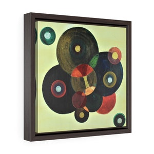 Groovy- Fine Art Print/Square Framed Premium Gallery Wrap Canvas by Rachel Tucker/Bedroom Art/ Office Wall Art print/ Retro Canvas Print