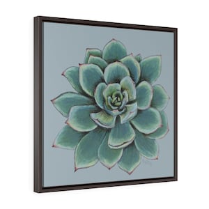 Succulent- Fine Art Print/Square Framed Premium Gallery Wrap Canvas by Rachel Tucker/Bedroom Art/ Office Wall Art print/ Floral Canvas Print