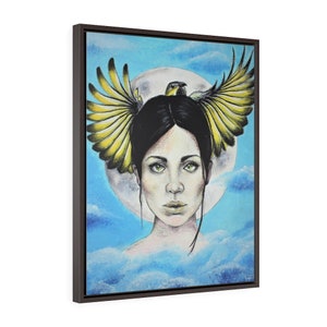 Crown of Feathers -Fine Art Print/Vertical Framed Premium Gallery Wrap Canvas by Rachel Tucker/Bedroom Art/ Office Wall Art print/Art Print