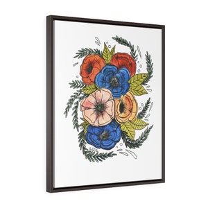 Playful -Fine Art Print/Vertical Framed Premium Gallery Wrap Canvas by Rachel Tucker/Bedroom Art/ Office Wall Art print/ Floral Canvas Print