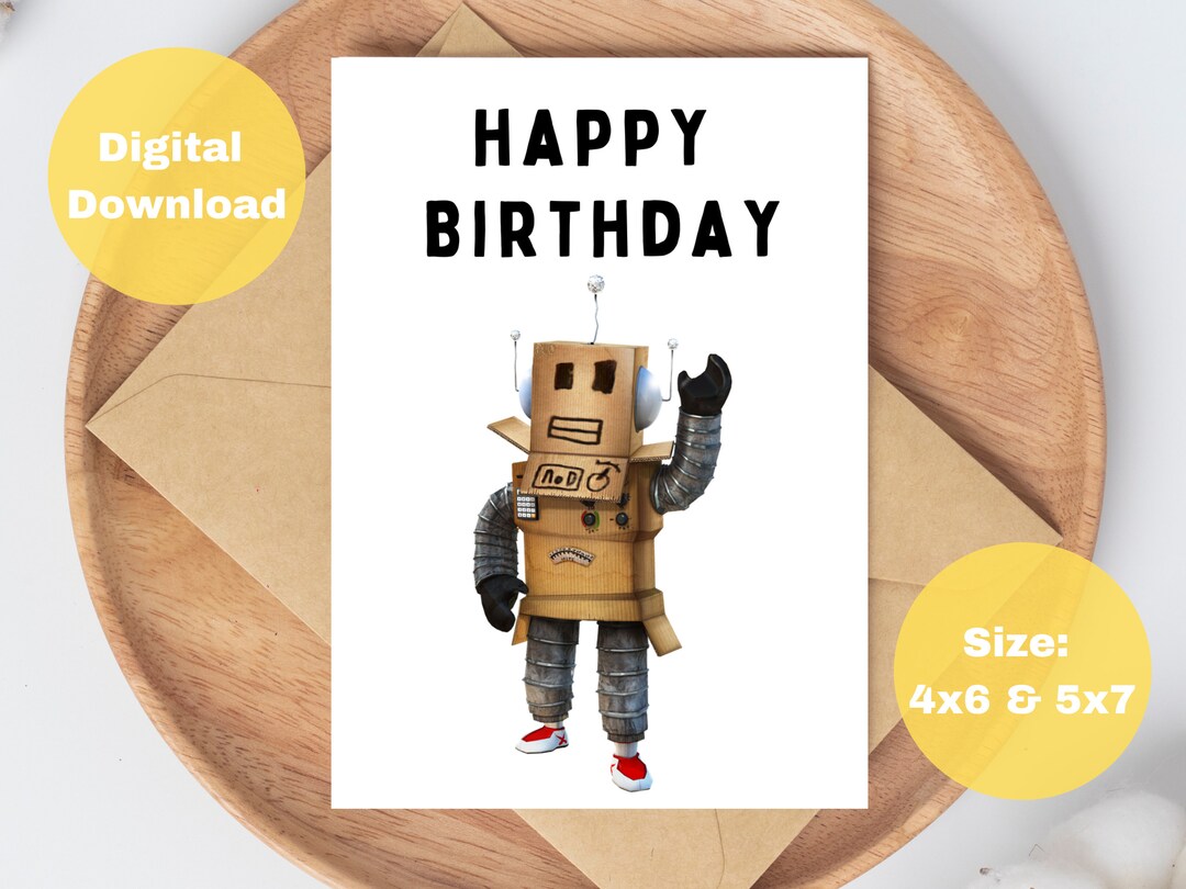 Printable Roblox Happy Birthday Card Roblox Birthday Card Etsy