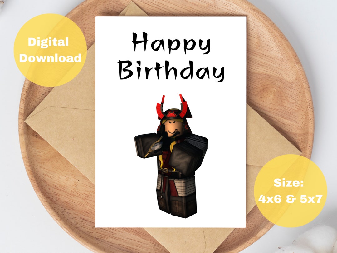 Printable Roblox Happy Birthday Card Roblox Birthday Card Etsy