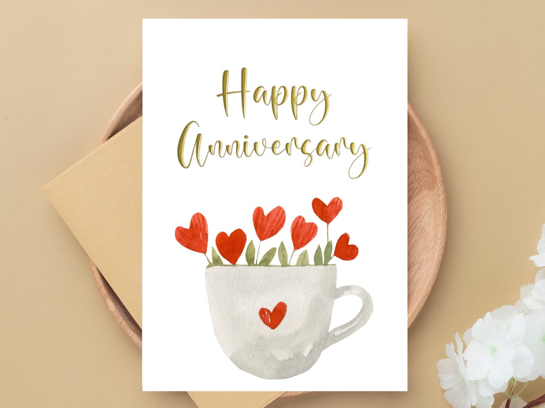 Printable Anniversary Card Happy Anniversary Cute - Etsy