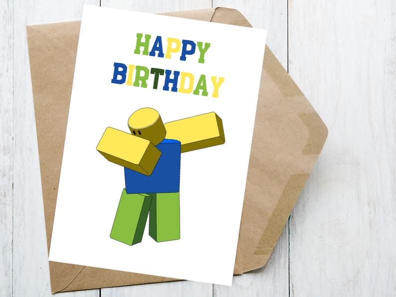 Printable Roblox Happy Birthday Card Roblox Birthday Card Etsy
