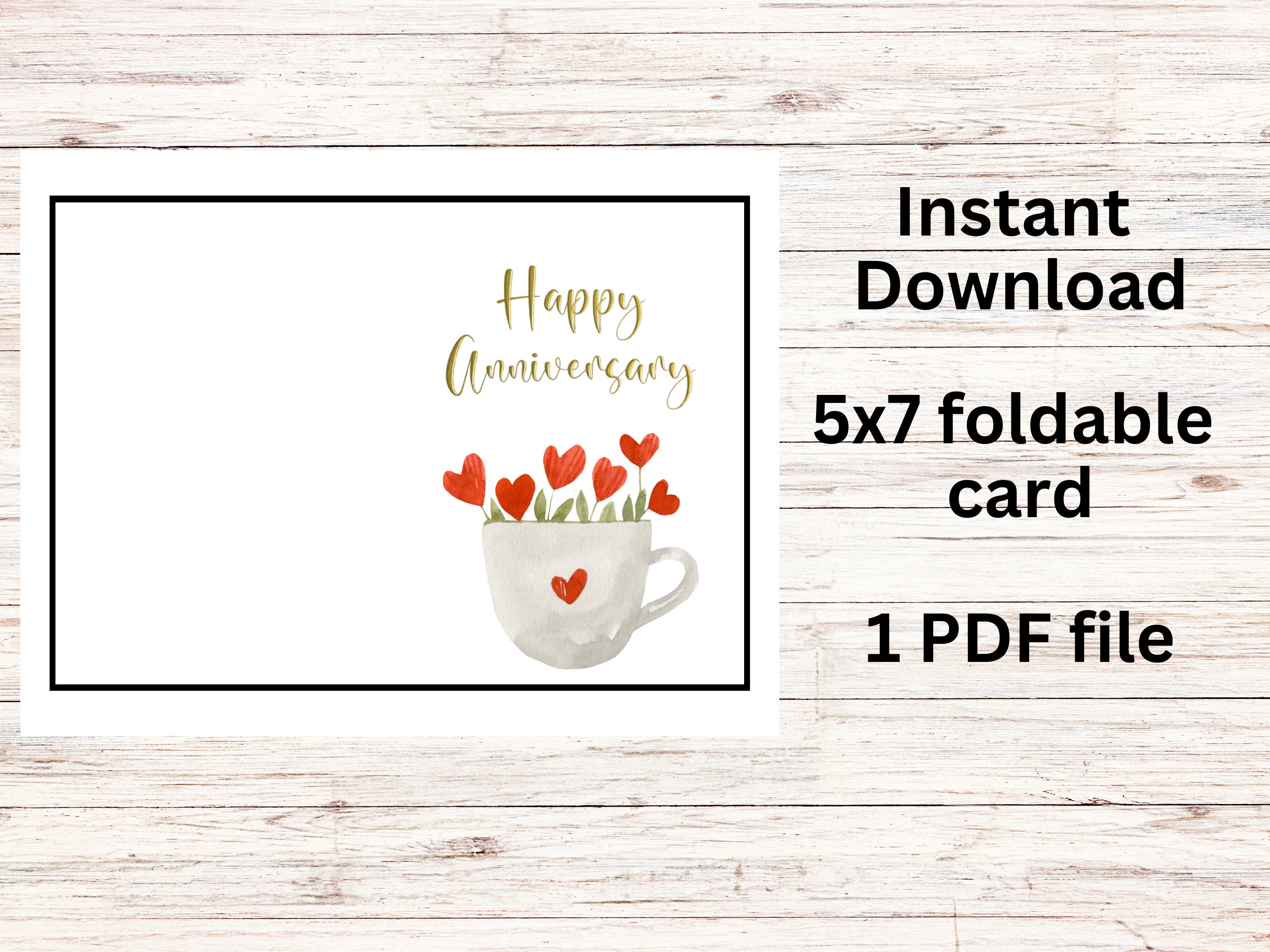 Printable Anniversary Card Happy Anniversary Cute - Etsy