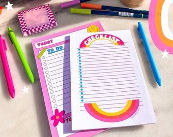 Rainbow Checklist Notepad || To-Do List || Planner Notepad || Stationery