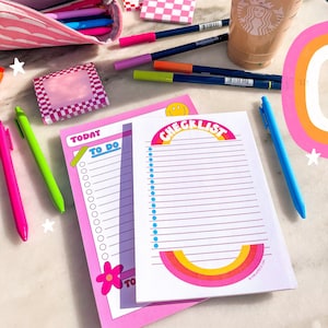 Rainbow Checklist Notepad || To-Do List || Planner Notepad || Stationery