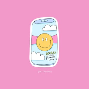 Sticker canette de soda : vinyle découpé imperméable