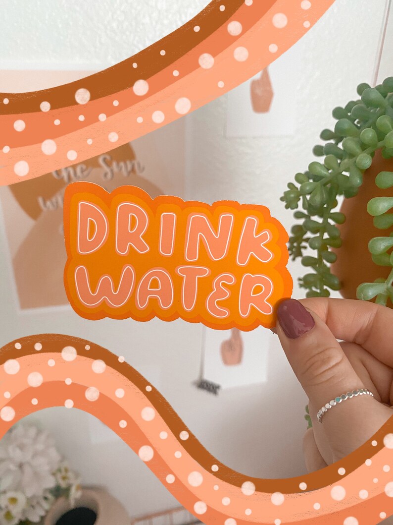 Drink Water Sticker DieCut Stickers Weatherproof Etsy