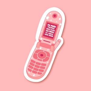 Retro Flip Phone Sticker || Waterproof Sticker || Die-Cut Stickers || Water Bottle Stickers || Laptop Stickers || Forget To Check Your Phone