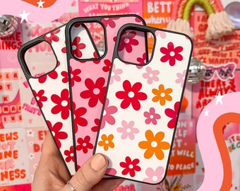 Red Orange and Pink Flower Phone Cases || iPhone Case || Pattern Phone Case