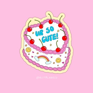 Ur Cute Cake Sticker || Waterproof Sticker || Die-Cut Stickers || Water Bottle Stickers || Laptop Stickers