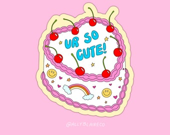 Ur Cute Cake Sticker || Waterproof Sticker || Die-Cut Stickers || Water Bottle Stickers || Laptop Stickers