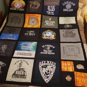 Custom t-shirt quilt or shirt quilt, memory quilt
