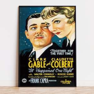 It Happened One Night - Movie Poster | Digital Download | High Quality Ready To Print
