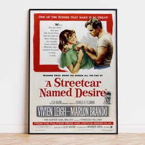 Un tranvía llamado deseo - Póster de la película / Descarga digital / Alta calidad, listo para imprimir
