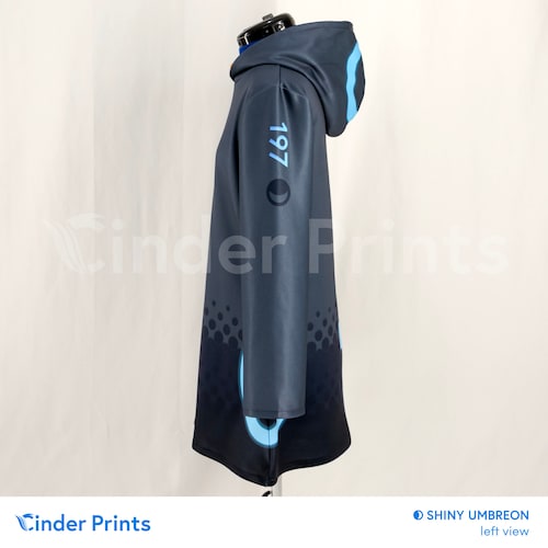 Shiny Umbreon Inspired Themed Jersey-Style Printed Hoodie