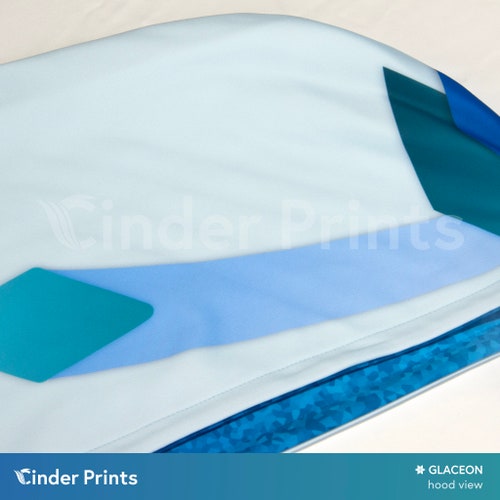 Glaceon Inspired shops Themed Jersey-Style Printed Hoodie