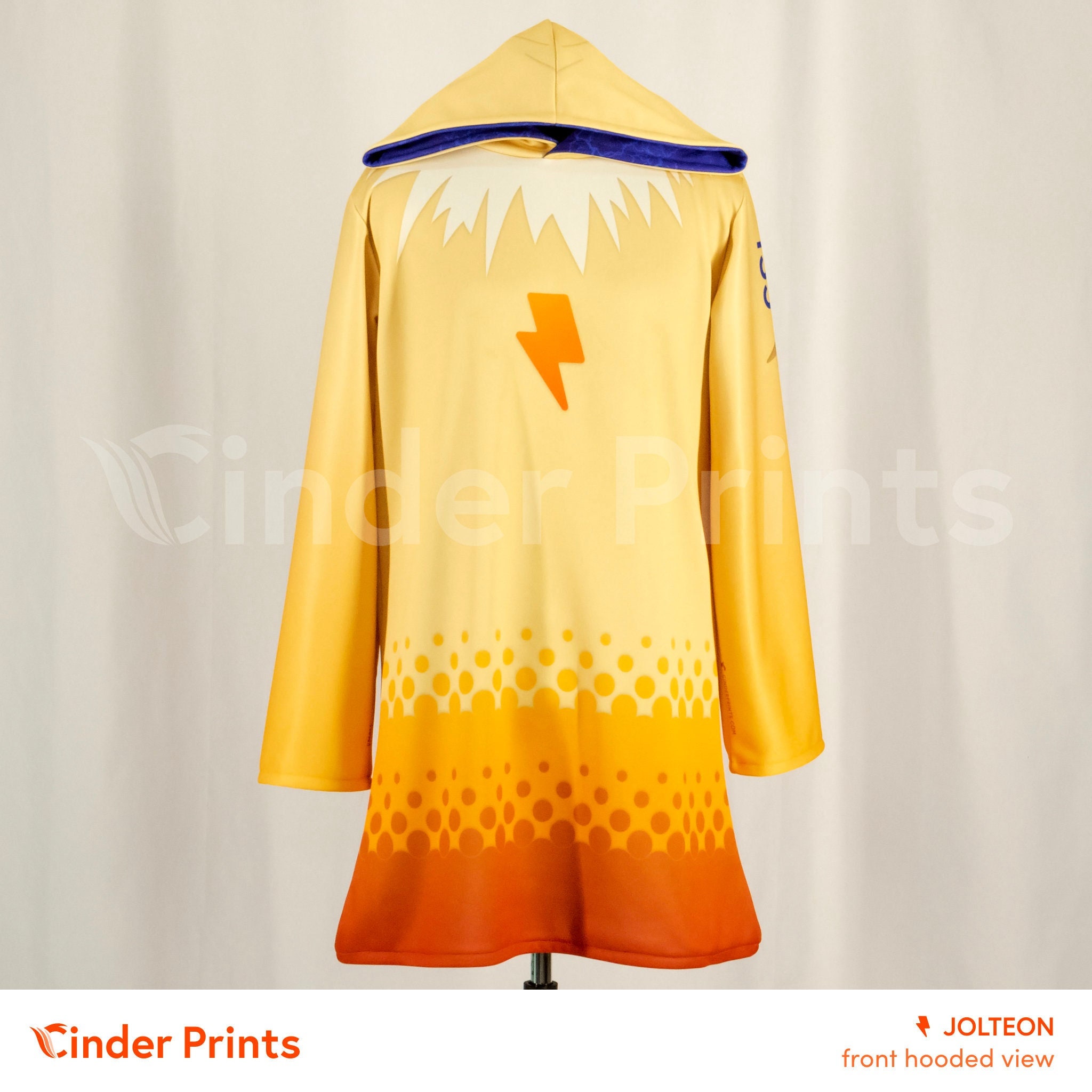 Jolteon Inspired Themed Jersey-style Printed Hoodie (redesigned