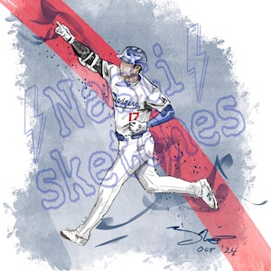 Oeuvre d&#39;art originale « Shotime » Ohtani LA Dodgers de Shoehi à télécharger