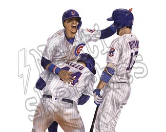 Chicago Cubs (Rizzo, Bryant, Baez) origineel artwork digitaal kunstbestand