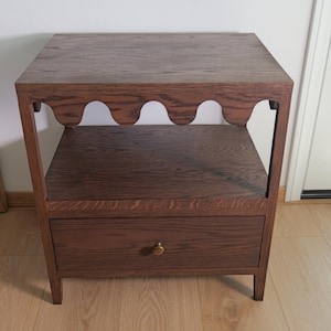 Bedside Nightstand Table with Shelf and Drawer