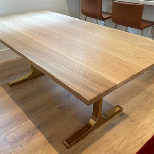 White Oak Dine Table • Brass Legs