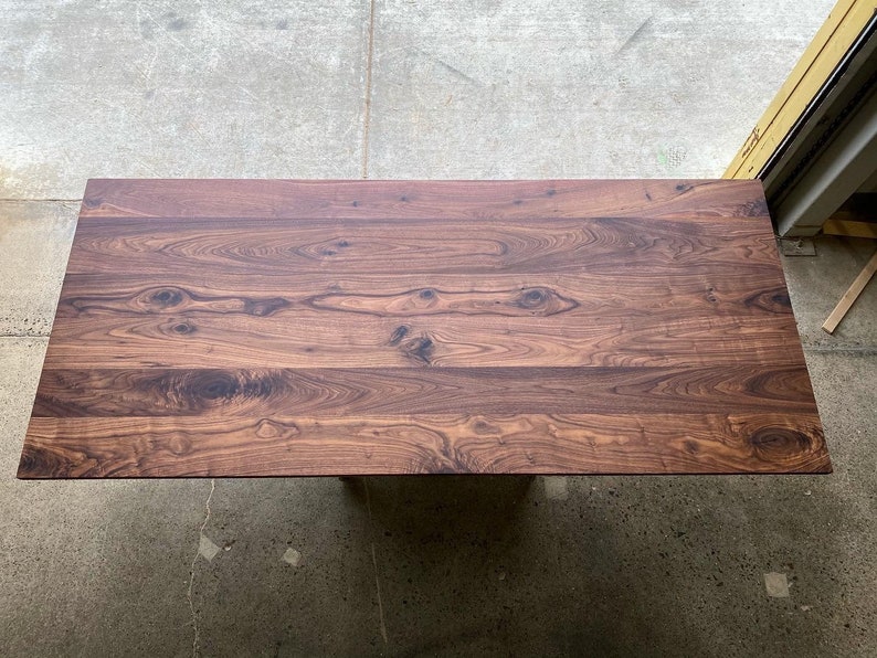 Slab Wood Computer Desk - English Walnut with Epoxy Resin