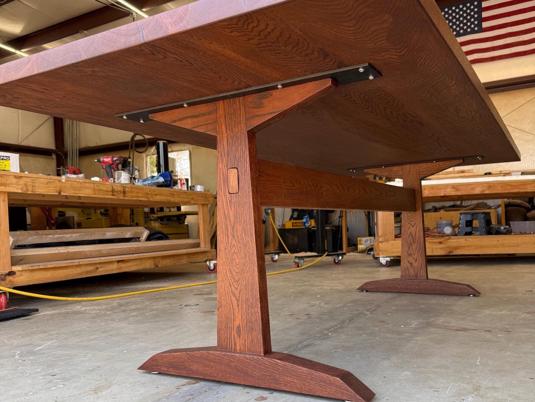 Dining Table With Trestle Base Design - Etsy