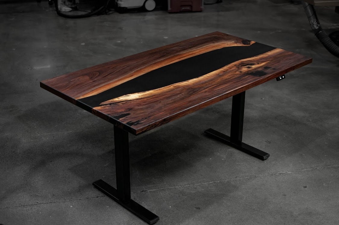 Epoxy Walnut Stand up Desk Etsy