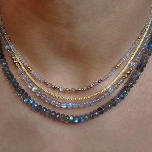 Flashy Labradorite Necklace Gold Labradorite Necklace Rainbow Labradorite Necklace Blue Labradorite Choker Labradorite Bead Necklace
