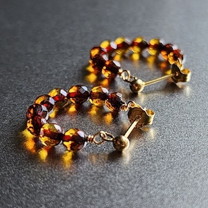 Natur Bernstein Creolen Bernstein Mini Creolen Bernstein Ohrstecker Cognac Bernstein Ohrstecker Kleine Bernstein Creolen Gold Bernstein Baltik Ohrringe