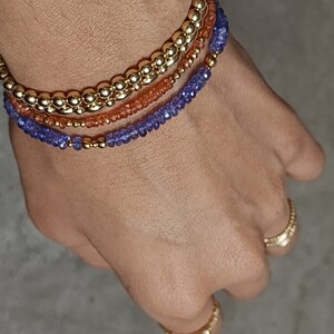 Naturligt tanzanitarmband Tanzanitpärlarmband Tanzanit 14K armband Lila ädelstenshalsband Fint tanzanitguldsmycken för henne bild 6