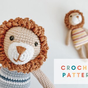 Amigurumi Lion Crochet Pattern, Amigurumi Animals, Plushie Crochet Pattern, Safari Stuffed Animal Crochet Pattern, Toy Crochet Pattern