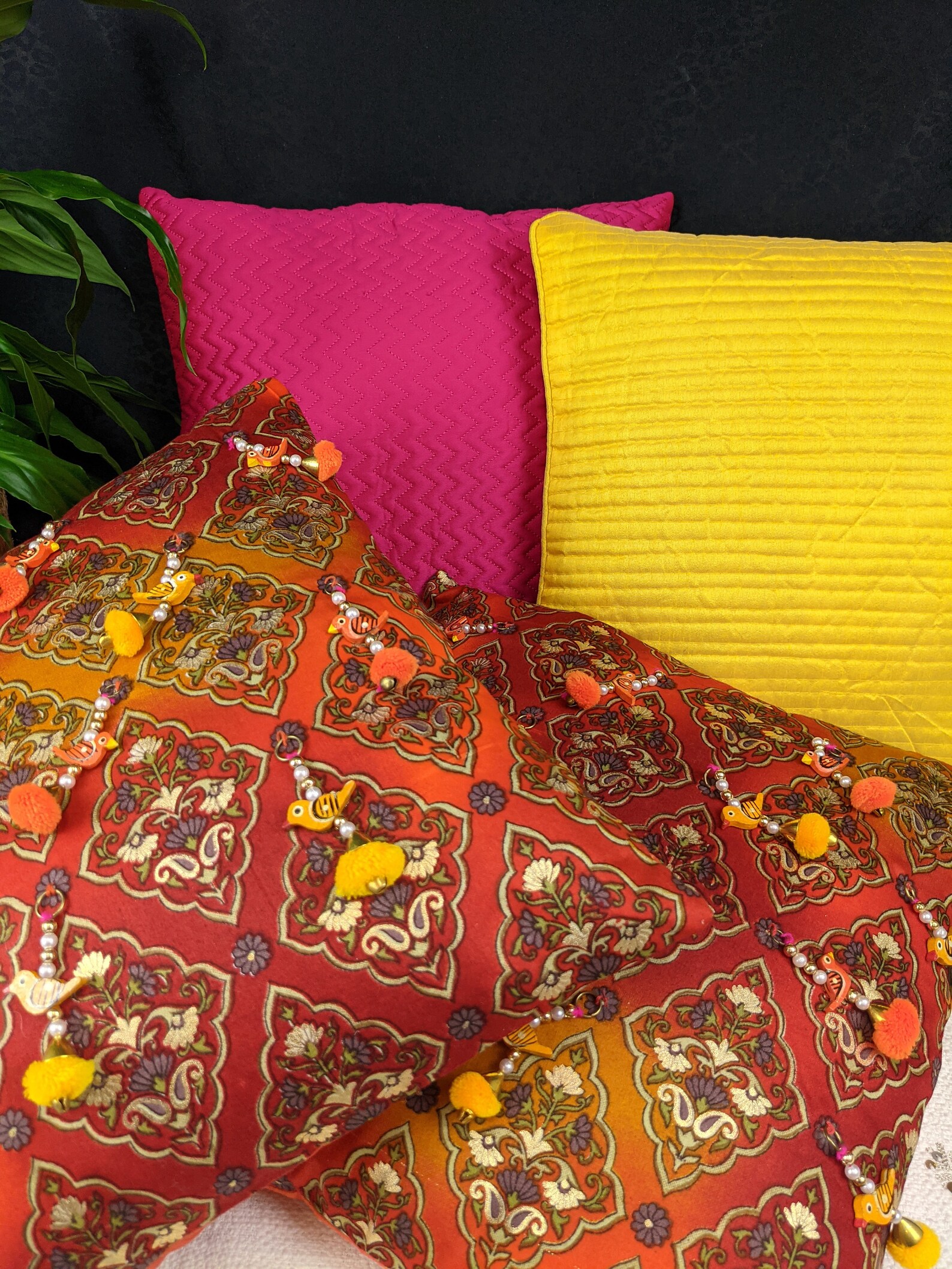 Rust Orange Silk Pillows 16x16 Decorative Throw Etsy