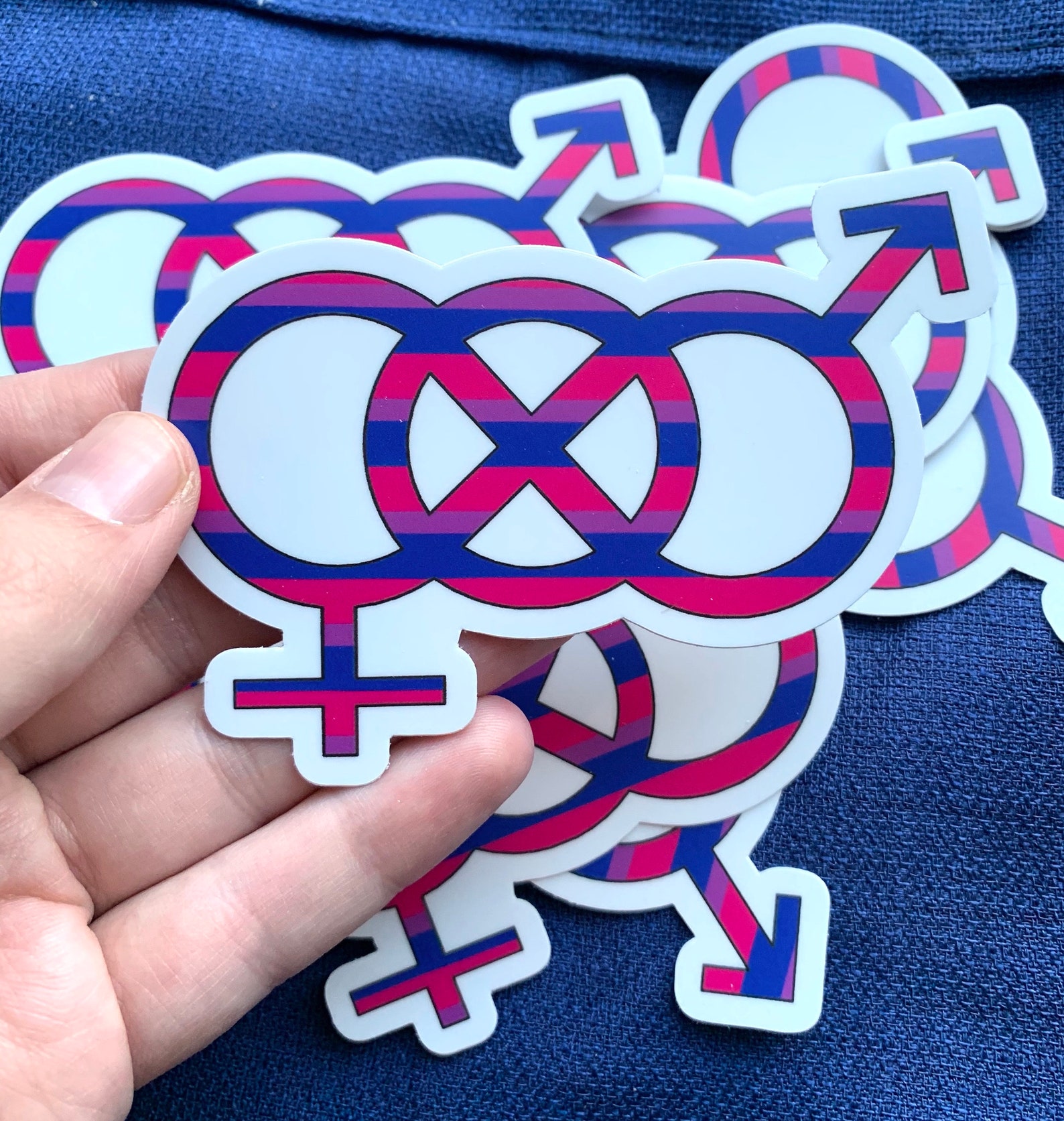 Bi Pride Symbol Vinyl Sticker Lgbtqa Pride Stickers Etsy