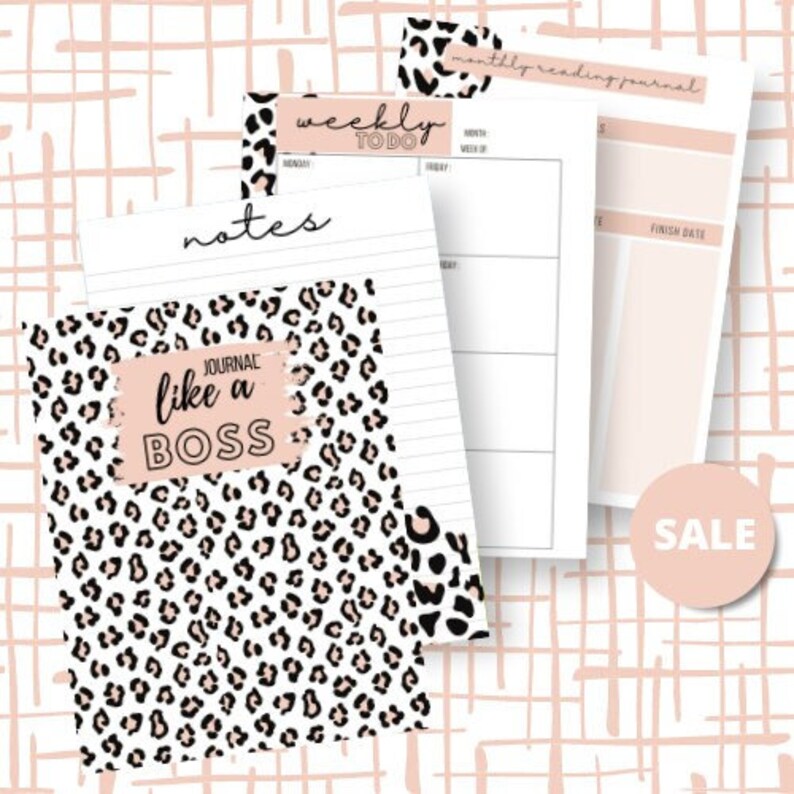 Leopard Printable Planner and Journal Customizable Journal to Etsy