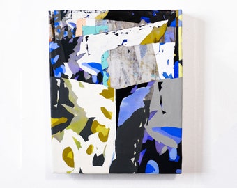 Abstract Collage Painting | Mixed Media Art on Canvas (8x10)