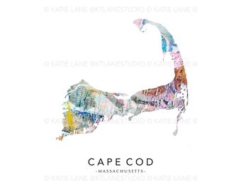 Cape Cod Map | Cape Cod Massachusetts | Travel Map | Print | Poster Wall Art | Accent Home Decor | Photo Print | Home Decor