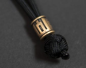 Handmade Brass Bead  Gedimino Stulpai, Bead Only or Optional Paracord Lanyard