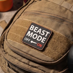 PVC Moralpatch, Beast Mode Workout Patch med krokbaksida